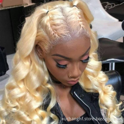 13X4 Pre Plucked Lace Wig Human Hair, Full Blonde 613 Human Hair Wig For Black Women